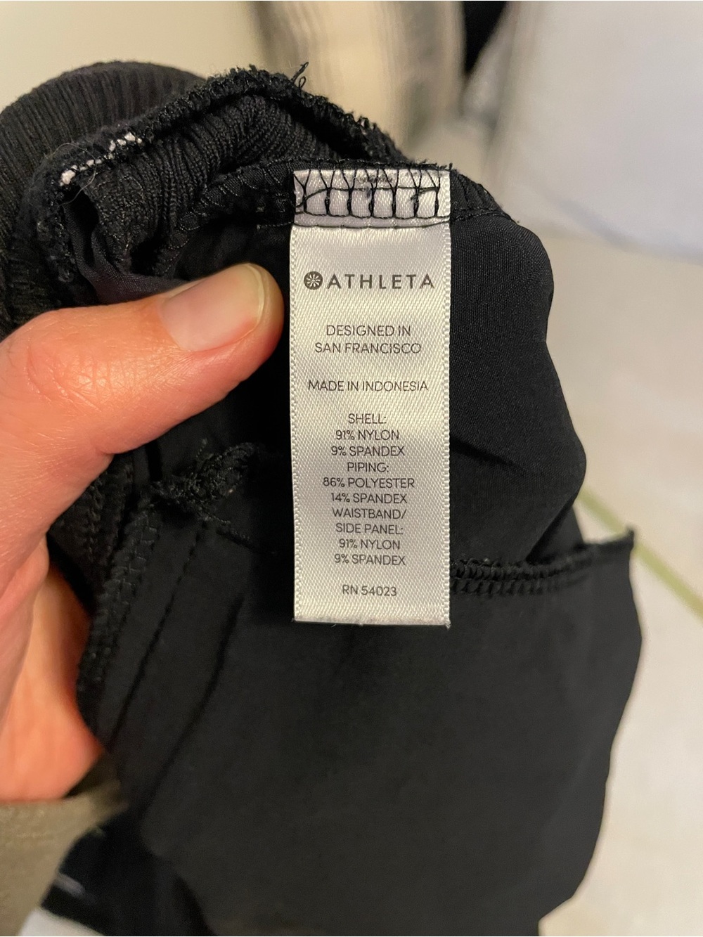 Athleta - Black Straight Leg Jogger Pants With White Piping Stripes - Size 12 - Picture 3 of 7